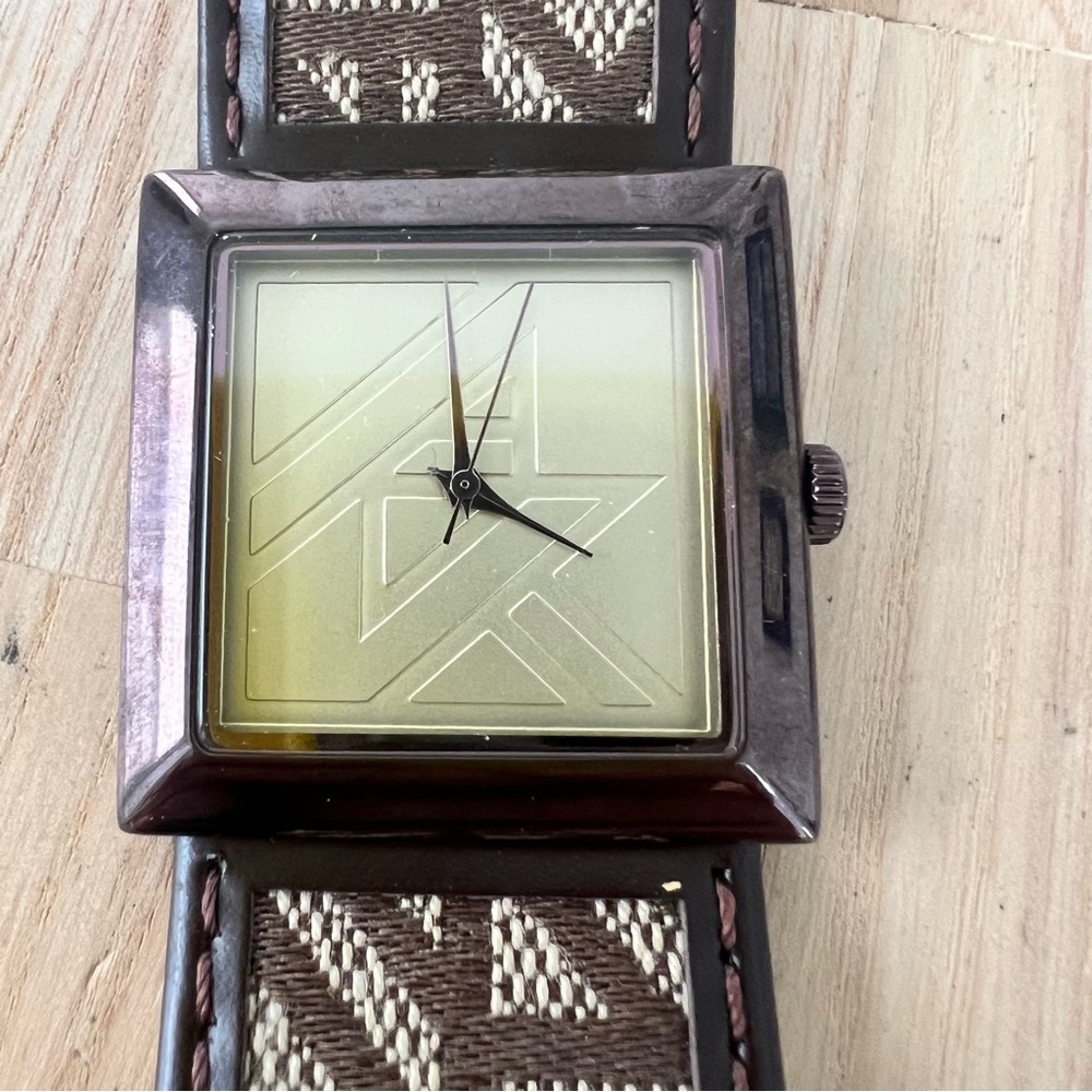 Anne Klein ladies square dial brown dress watch NEW BATTERY